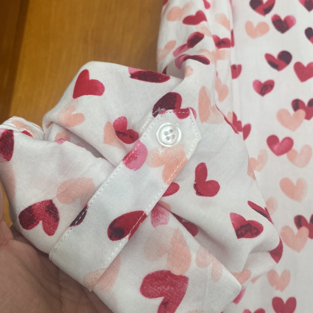 Shirt blouse in pink and red heart size 1X - Picture 4 of 5